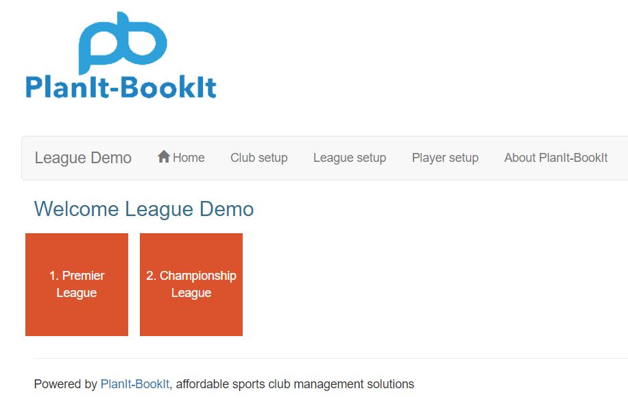 Now if you click on home in the main navigation you will see the leagues that you created.
