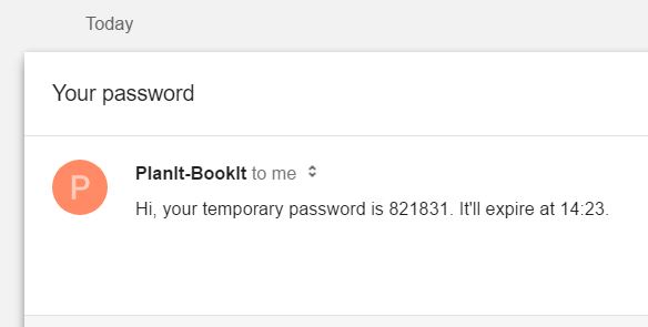 After a short while you should receive an email like this one. Use your temporary password to sign into the system.