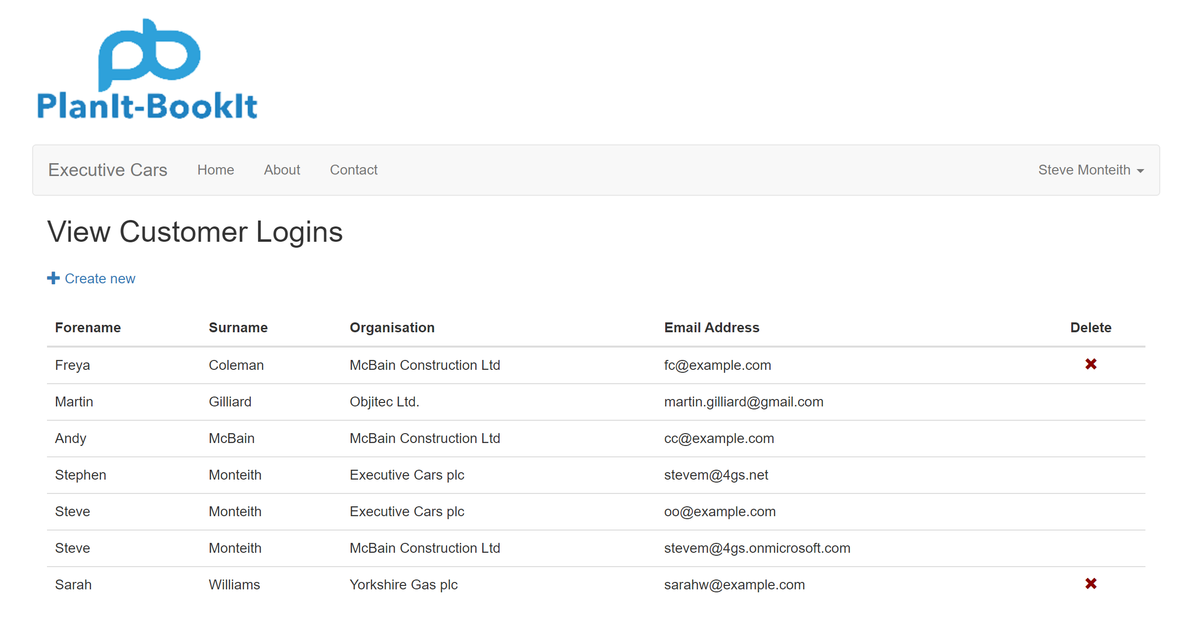 view-customer-logins locations list